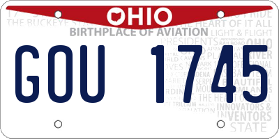 OH license plate GOU1745