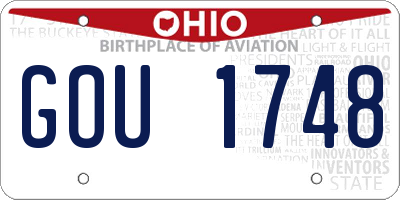 OH license plate GOU1748