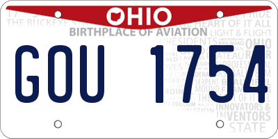 OH license plate GOU1754