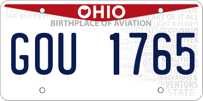 OH license plate GOU1765