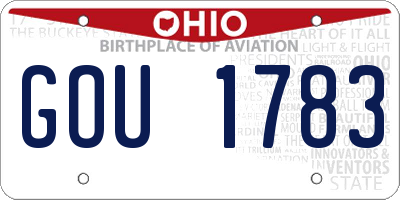 OH license plate GOU1783
