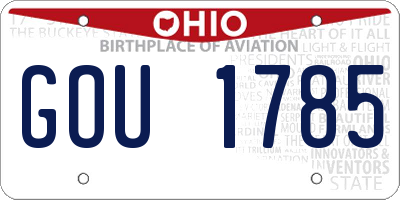 OH license plate GOU1785