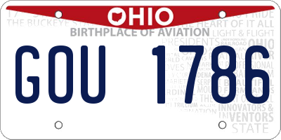 OH license plate GOU1786