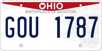 OH license plate GOU1787