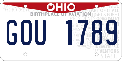 OH license plate GOU1789