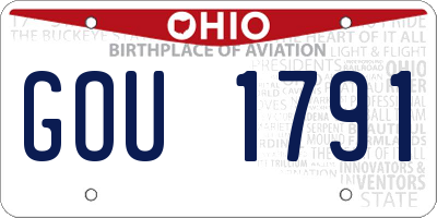 OH license plate GOU1791