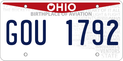 OH license plate GOU1792