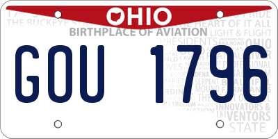 OH license plate GOU1796