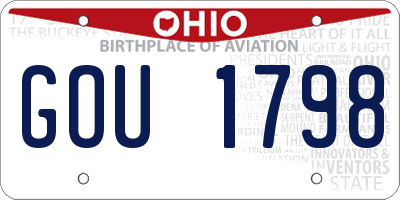 OH license plate GOU1798
