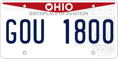 OH license plate GOU1800