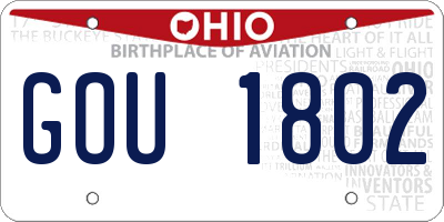 OH license plate GOU1802