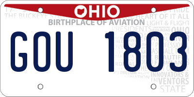 OH license plate GOU1803