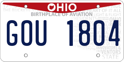 OH license plate GOU1804