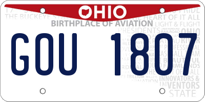 OH license plate GOU1807