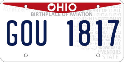 OH license plate GOU1817