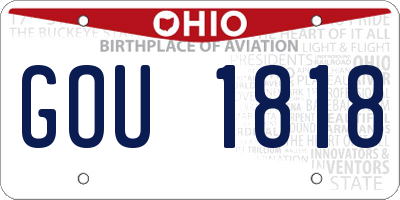 OH license plate GOU1818