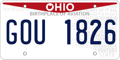 OH license plate GOU1826