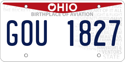 OH license plate GOU1827