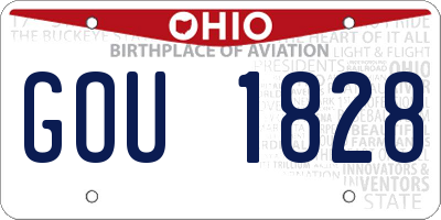 OH license plate GOU1828