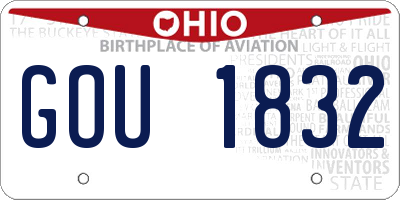 OH license plate GOU1832