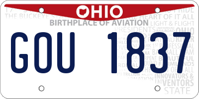 OH license plate GOU1837
