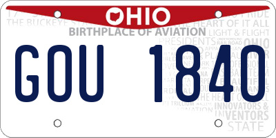 OH license plate GOU1840