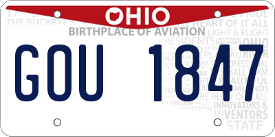 OH license plate GOU1847