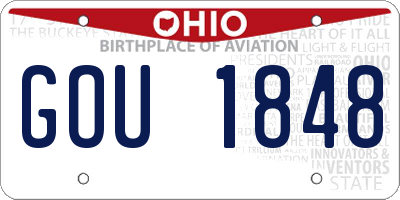 OH license plate GOU1848