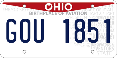OH license plate GOU1851