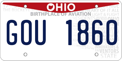 OH license plate GOU1860