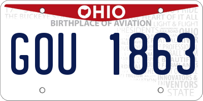 OH license plate GOU1863