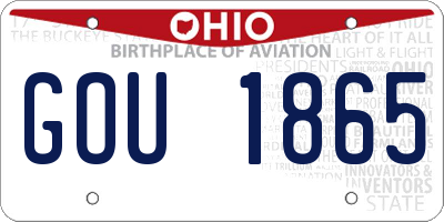 OH license plate GOU1865