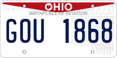 OH license plate GOU1868