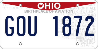 OH license plate GOU1872