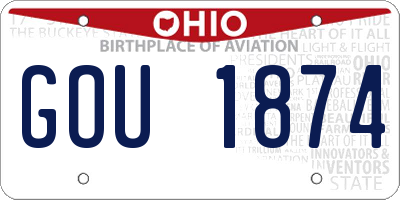 OH license plate GOU1874