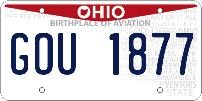 OH license plate GOU1877