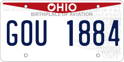 OH license plate GOU1884