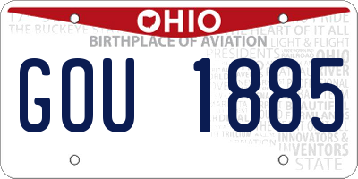 OH license plate GOU1885