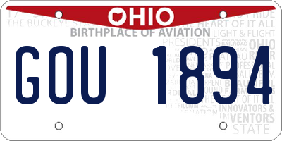 OH license plate GOU1894