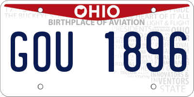 OH license plate GOU1896