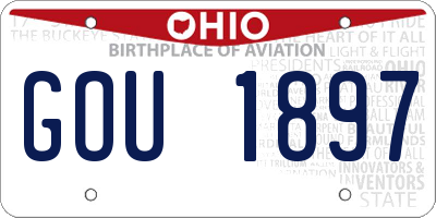 OH license plate GOU1897