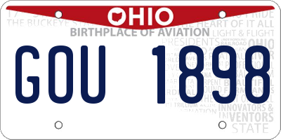 OH license plate GOU1898