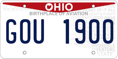 OH license plate GOU1900