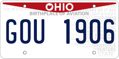 OH license plate GOU1906