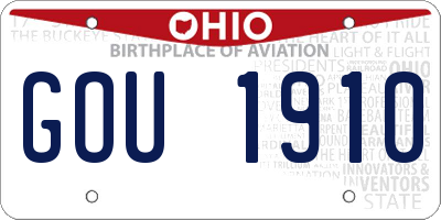 OH license plate GOU1910