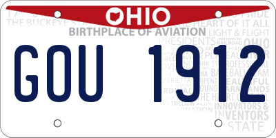 OH license plate GOU1912