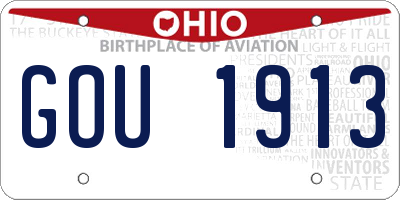 OH license plate GOU1913