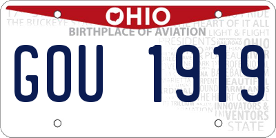 OH license plate GOU1919