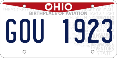 OH license plate GOU1923