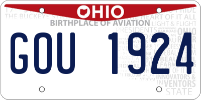 OH license plate GOU1924